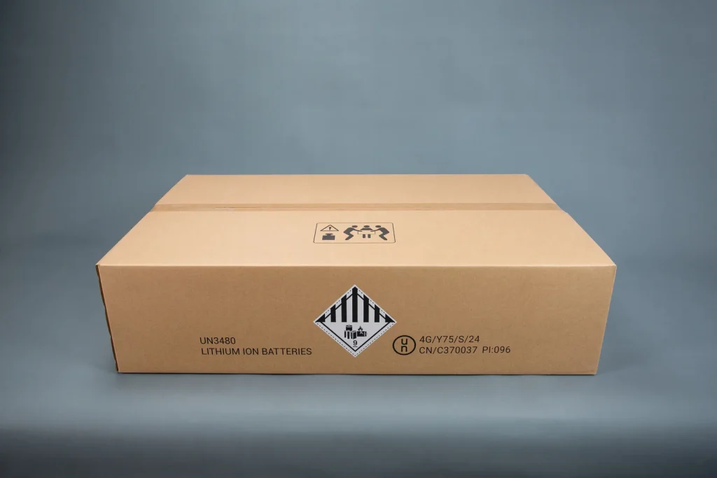 UN-marked 4G fiberboard box printed with UN3480 lithium ion batteries marking and class 9 label